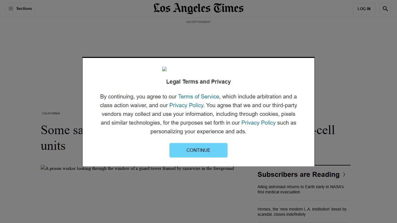 Some say California prisons should have more single-cell units - Los Angeles Times